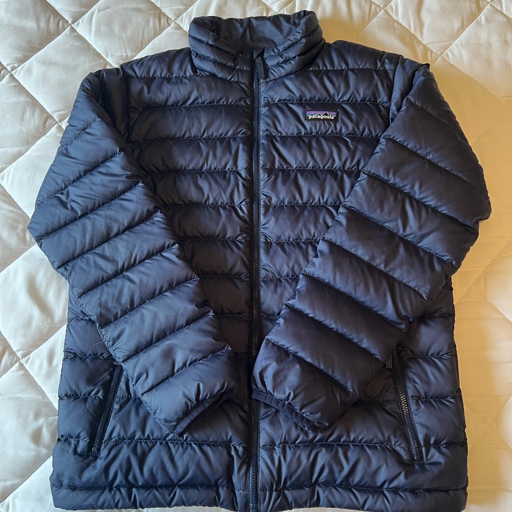 Patagonia Down Jacket.  Kids XL - Navy Blue